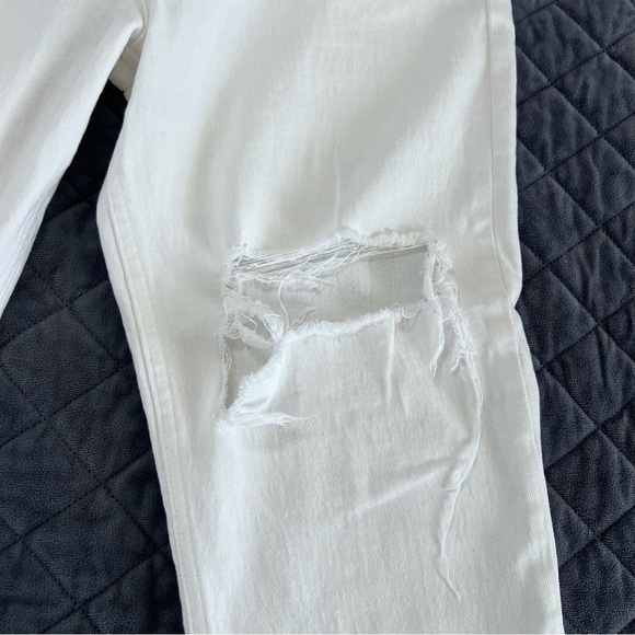 Abercrombie & Fitch Jeans Women 6 28 The mom high rise stretch White Distressed - Picture 8 of 9